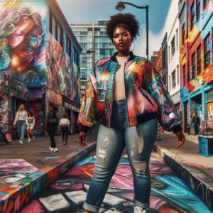 Urban Mosaic: The Graffiti-Inspired Bomber Jacket