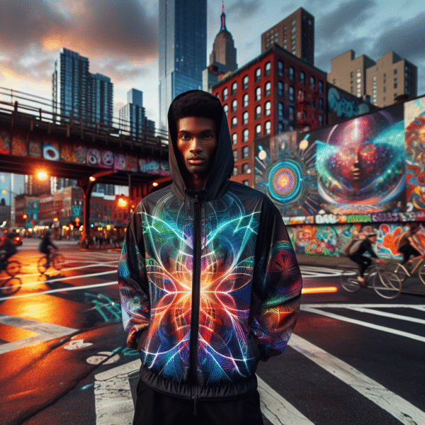 Urban Kaleidoscope: Reflective Windbreaker