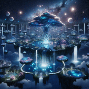 Celestial Oasis: The Floating Garden of Stars