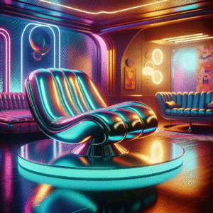 Neon Dreams: The Retro Futuristic Lounge Chair