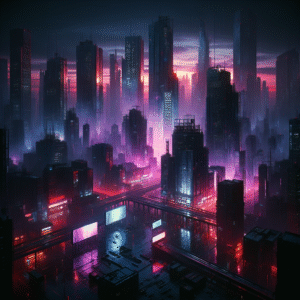 Nocturne's Embrace: The Shadowed Cityscape Puzzle